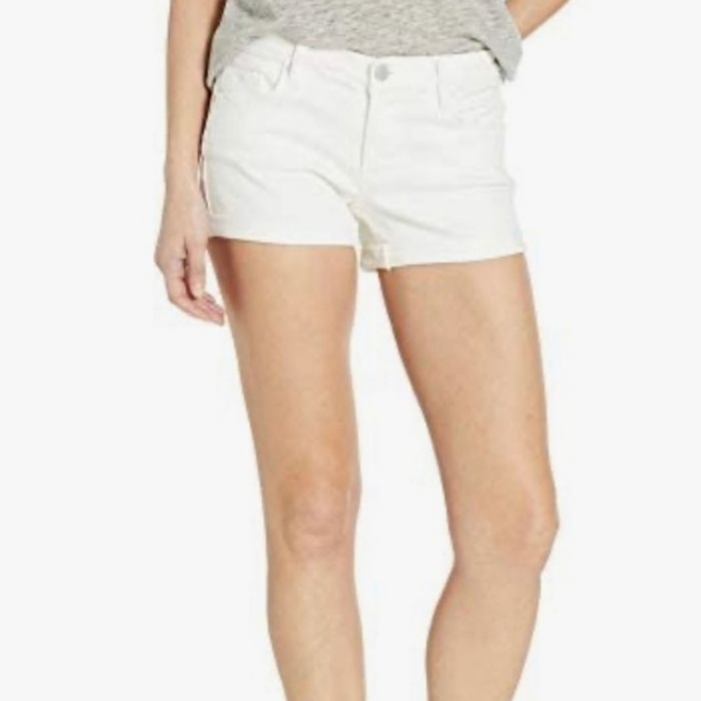 Blank NYC The Fulton roll up white shorts
